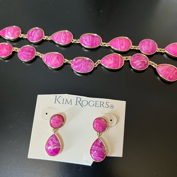 NEW! Kim Rogers Pink and Gold Jewelry Set adjustable - Picture 6 of 10